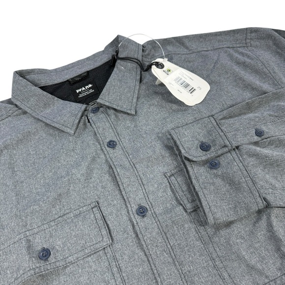 NWT prAna Lost Sol Long Sleeve Shirt Mens Size Extra Large XL - Nautical Heather - Picture 5 of 10